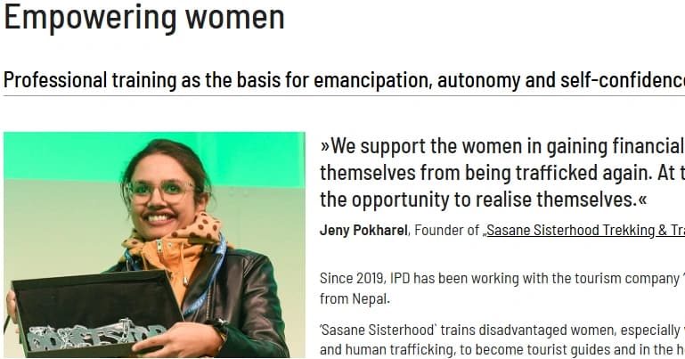 SASANE Sisterhood IPD Business Women recognition