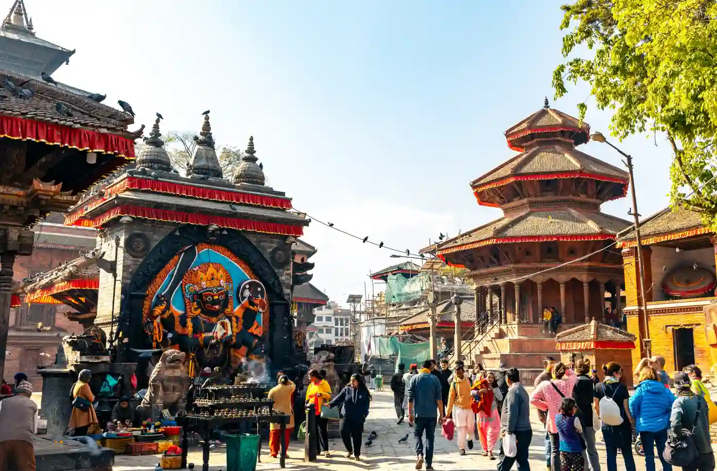 Morning puja ceremony at a Hindu temple in Kathmandu showcasing Nepal's living spirituality