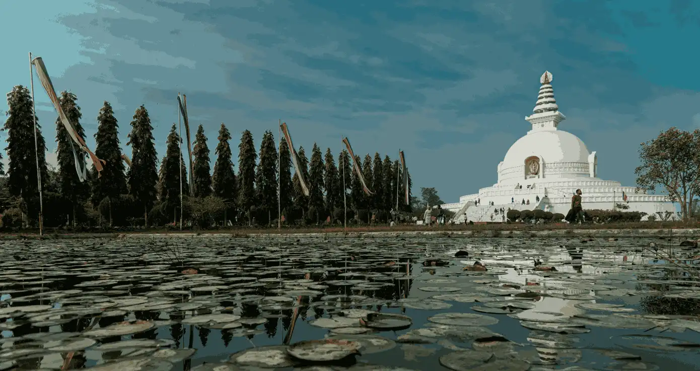 Lumbini pilgrimage site — birthplace of Buddha — in the peaceful Terai plains of Nepal