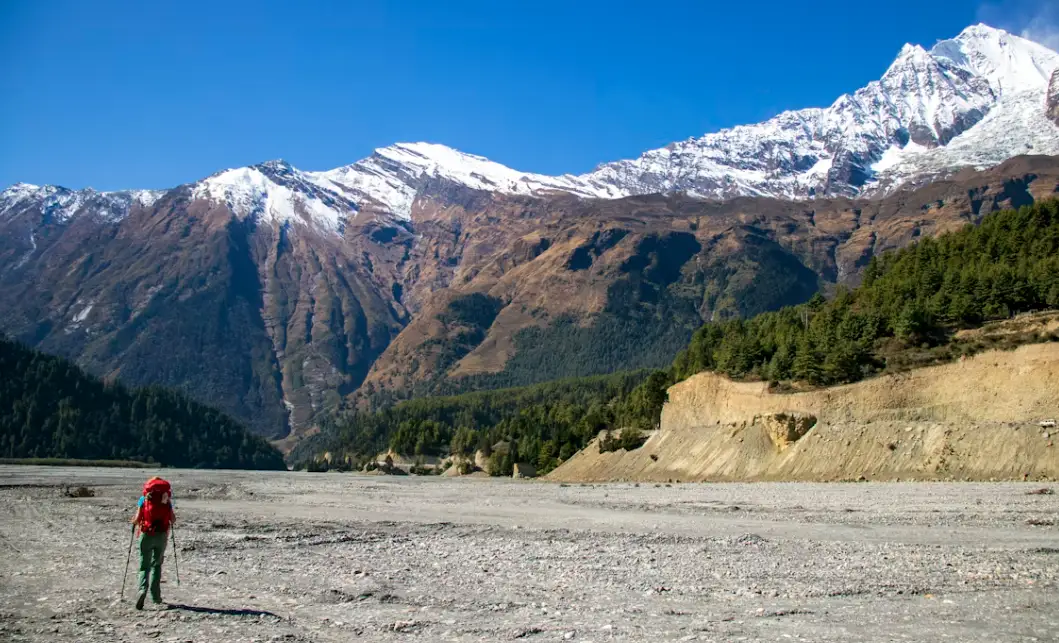 Kali Gandaki gorge — the world's deepest gorge — with Dhaulagiri and Annapurna peaks on either side