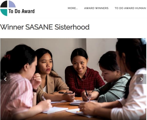 SASANE Sisterhood Human Rights in Tourism To Do Award 2023